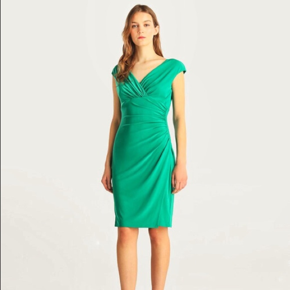 Ralph Lauren Green Stretch Jersey Wrap Dress 8